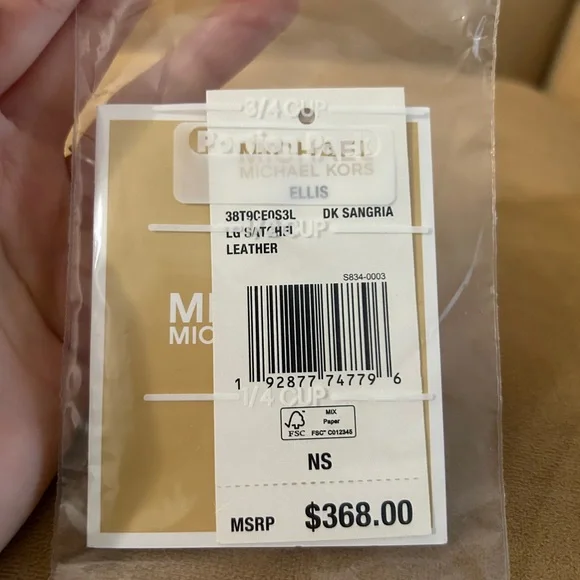 Michael Kors Large Ellis Sangria Satchel - Picture 7 of 7